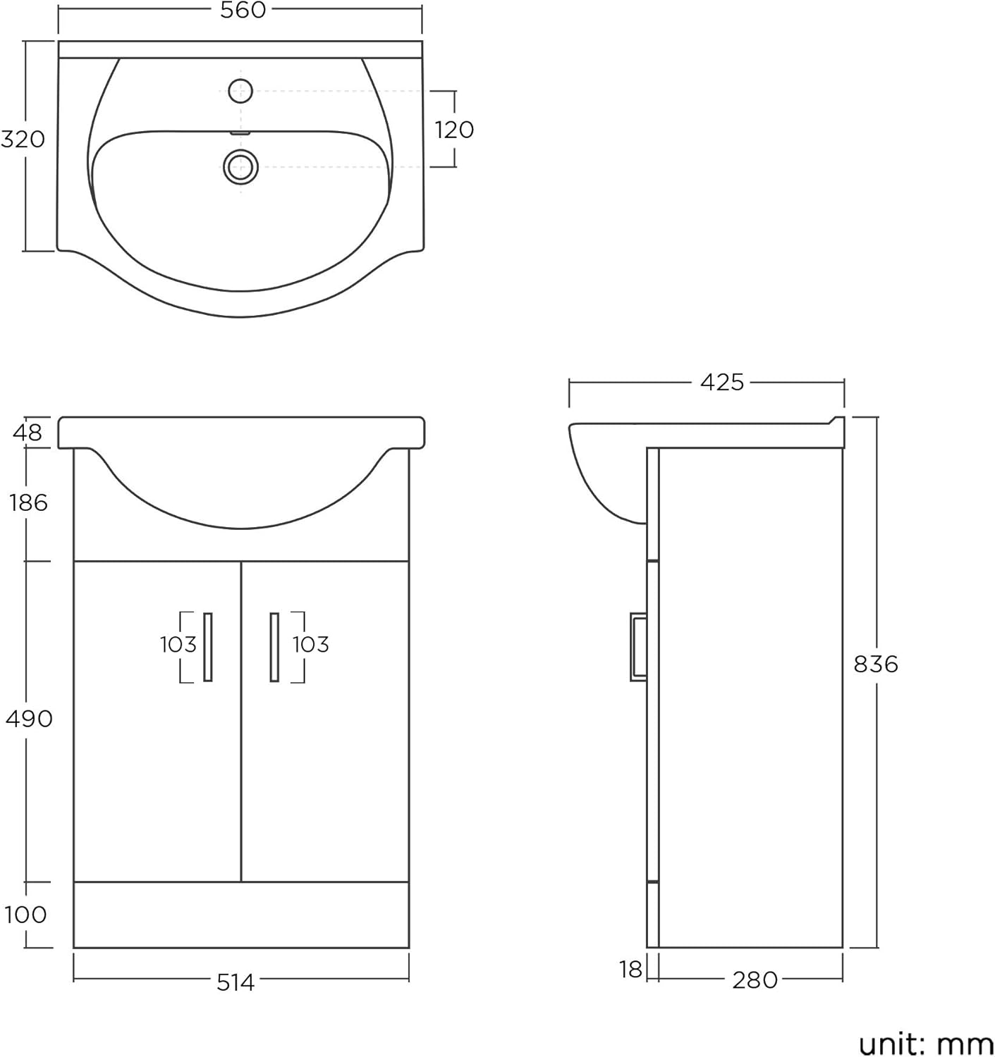 Quartz Toilet & 550mm Sink Cabinet Set - Gloss White