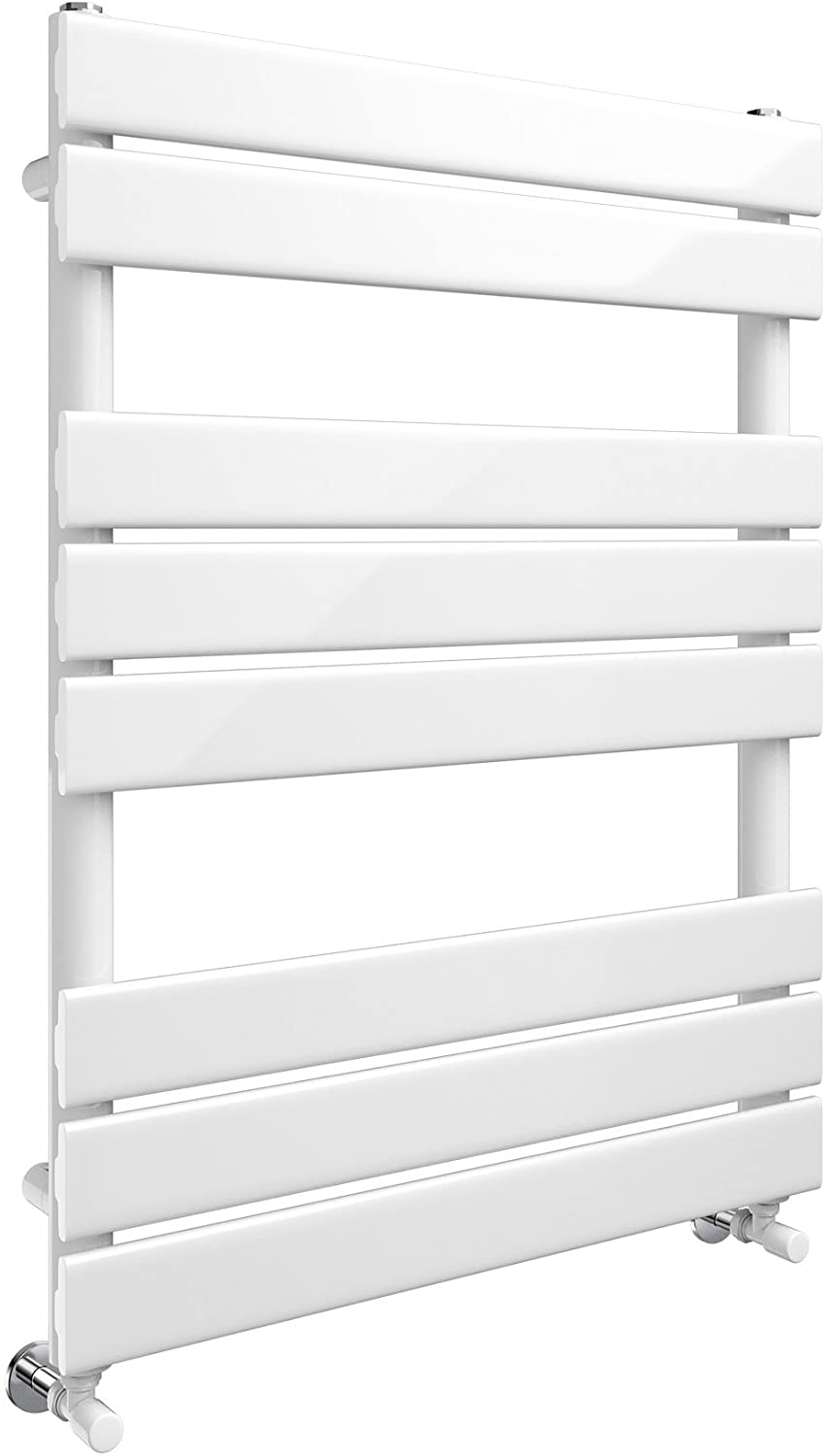 iBathUK Zerith Designer Flat Panel Heated Towel Rail Matt White Slim Single Panel Wall Mounted, High Thermal Output, 800 x 600 mm