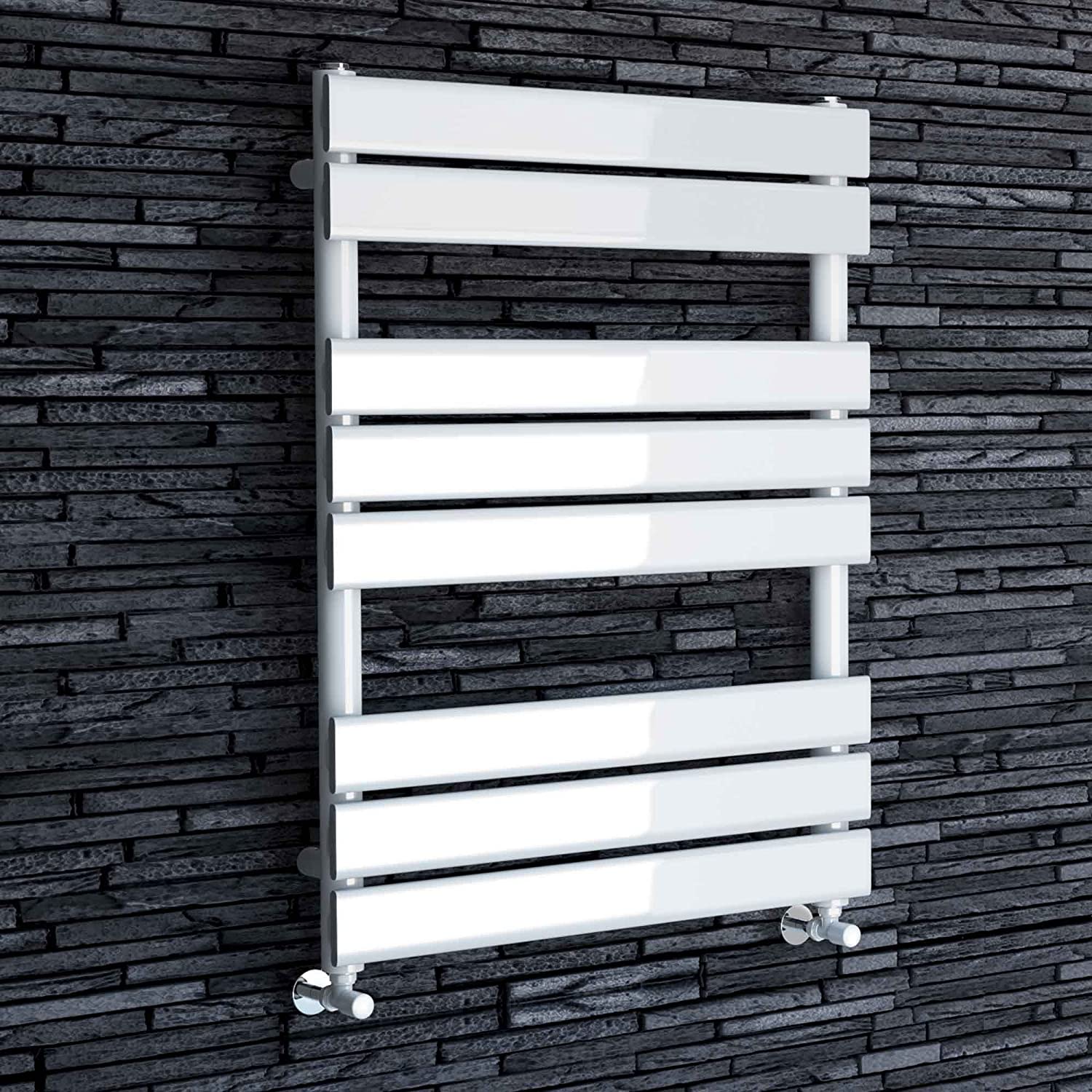 800 x 600 White Flat Panel Heated Towel Rail Bathroom Radiator
