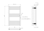 800 x 500 Straight Heated Towel Rail Chrome Bathroom Radiator