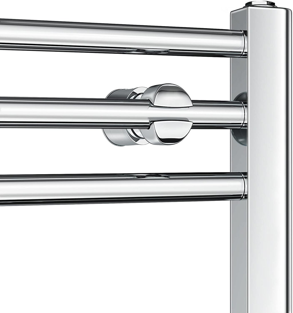 800 x 500 Straight Heated Towel Rail Chrome Bathroom Radiator