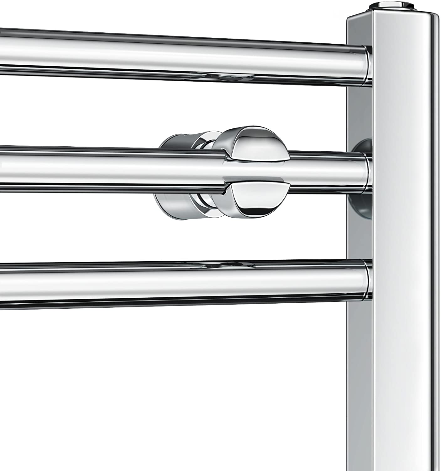 800 x 500 Straight Heated Towel Rail Chrome Bathroom Radiator