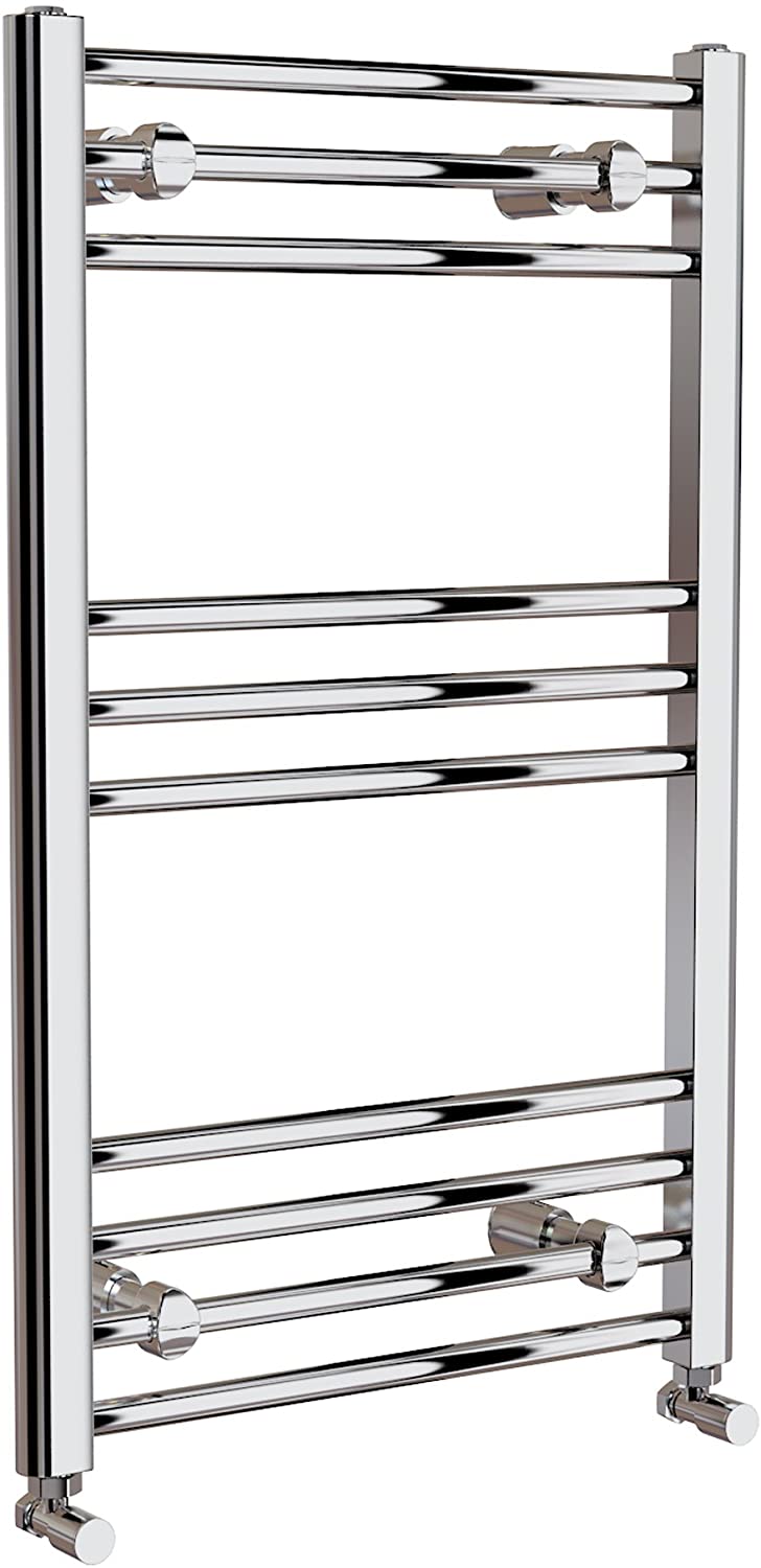 800 x 500 Straight Heated Towel Rail Chrome Bathroom Radiator