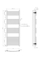 1600 x 600 Curved Heated Towel Rail Chrome Bathroom Radiator NC1600600