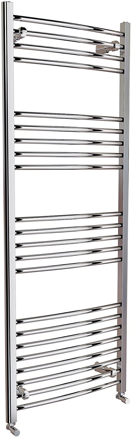 1600 x 600 Curved Heated Towel Rail Chrome Bathroom Radiator NC1600600