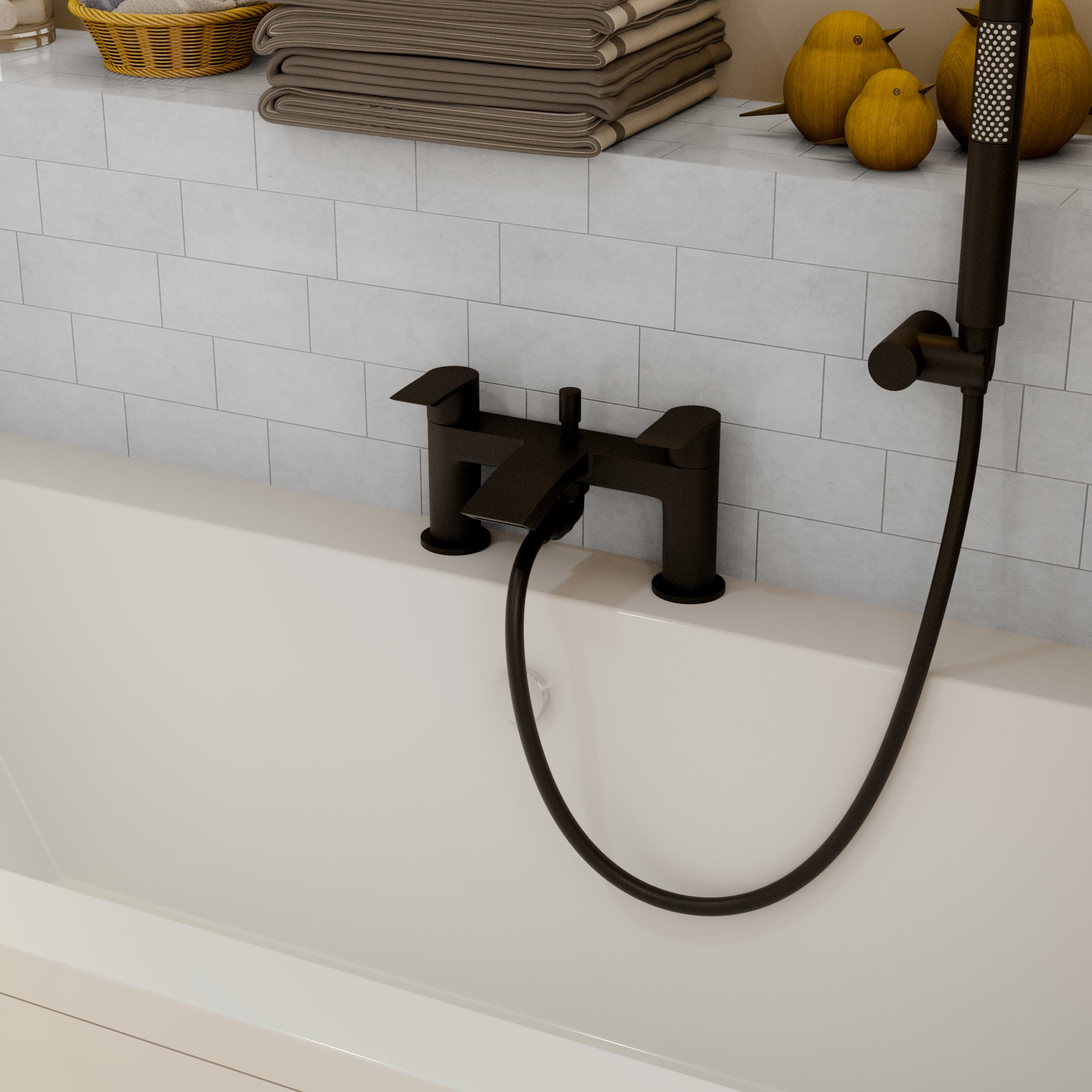 Carter Bath Shower Mixer - Matt Black