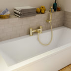 Dixon Round lever Bath Shower Mixer Tap with Kit - Brushed Brass