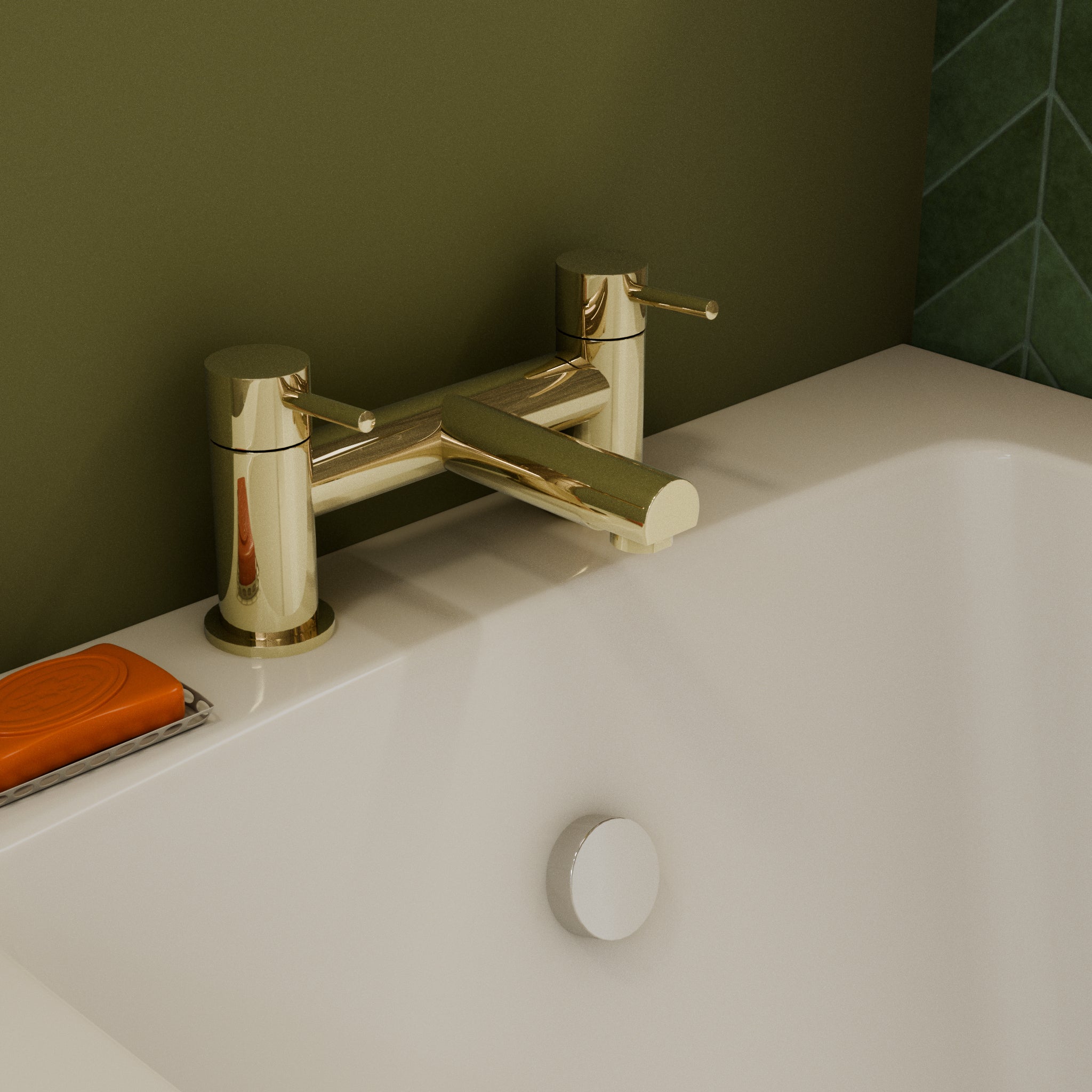 Dixon Round Bath Filler Mixer Tap - Brushed Brass