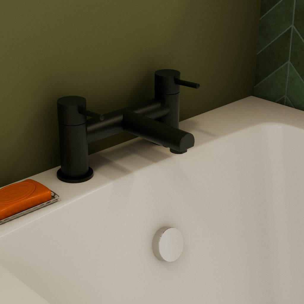 Dixon Round Bath Filler Mixer Tap - Matt Black