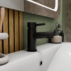 Dixon Round Lever Mono Basin Mixer Tap - Matt Black
