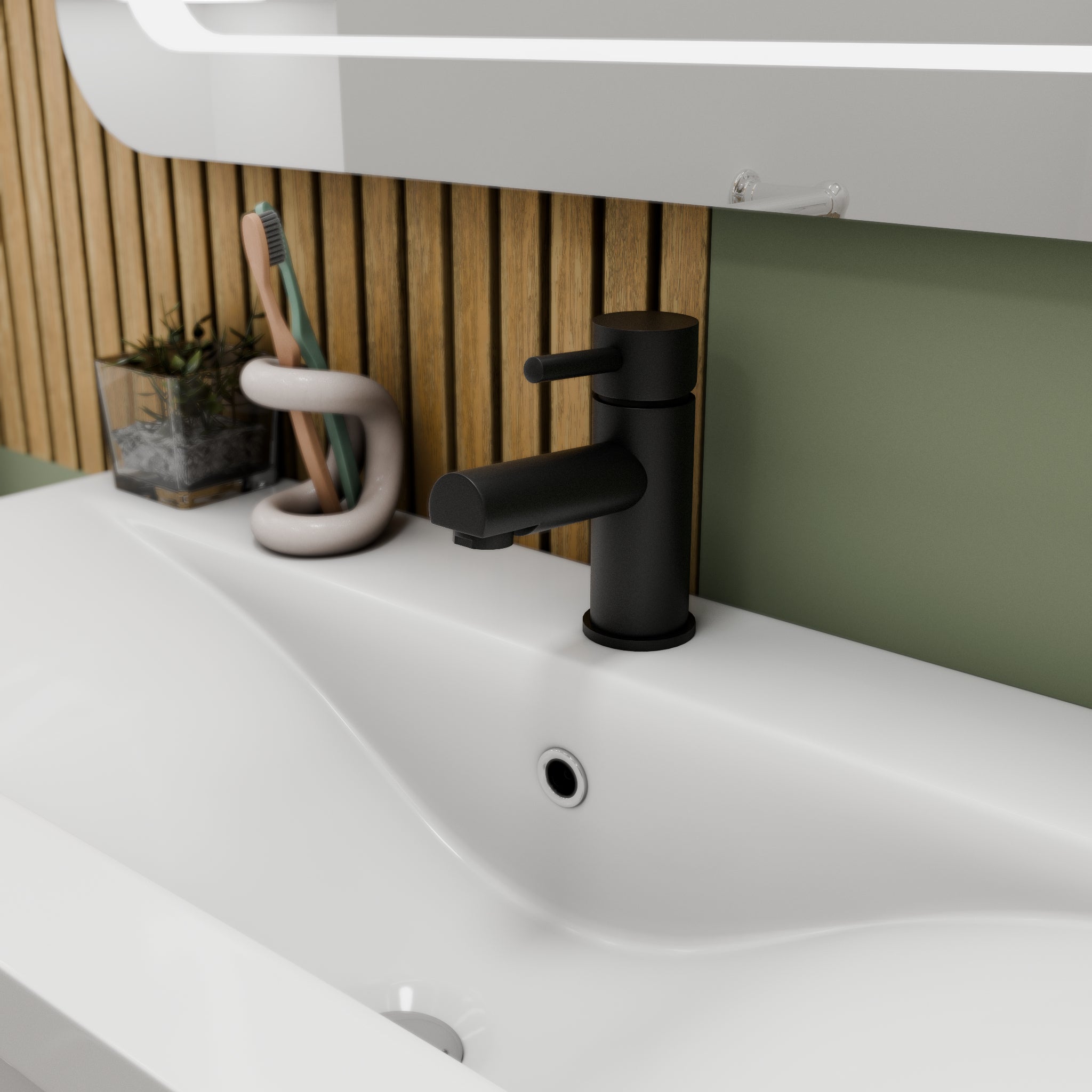 Dixon Round Lever Mono Basin Mixer Tap - Matt Black