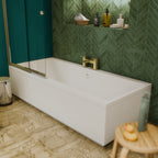 Kelvin Square Waterfall Bath Filler Mixer Tap - Brushed Brass