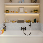 Lunar Soft Square Bath Shower Mixer Tap with Kit - Matt Black