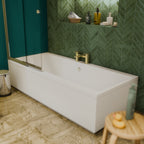 Lunar Soft Square Bath Filler Mixer Tap - Brushed Brass