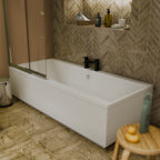 Lunar Soft Square Bath Filler Mixer Tap - Matt Black