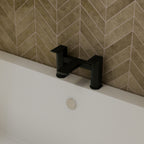 Lunar Soft Square Bath Filler Mixer Tap - Matt Black