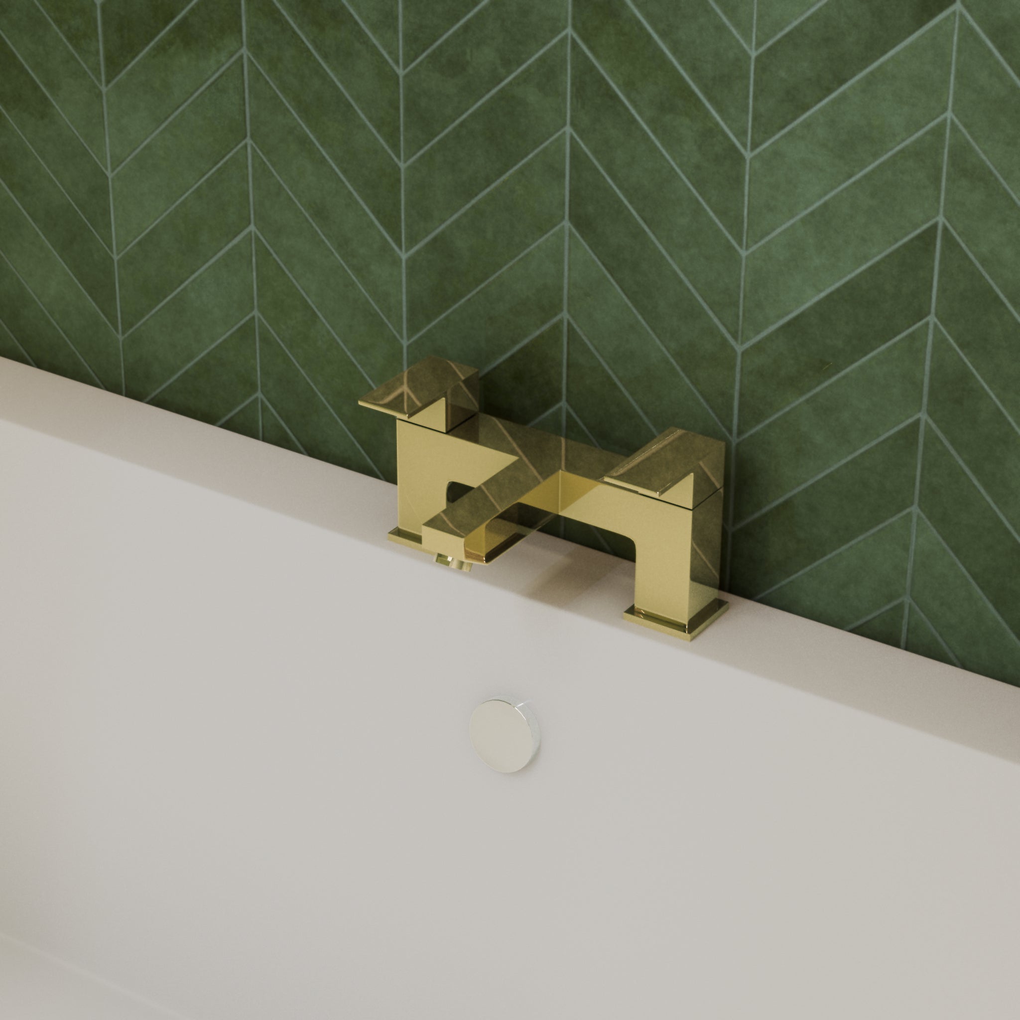 Munro Square Bath Filler Mixer Tap - Brushed Brass