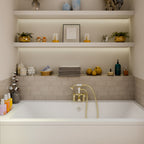 Regency Traditional Bath Shower Mixer Tap with Kit - Brushed Brass