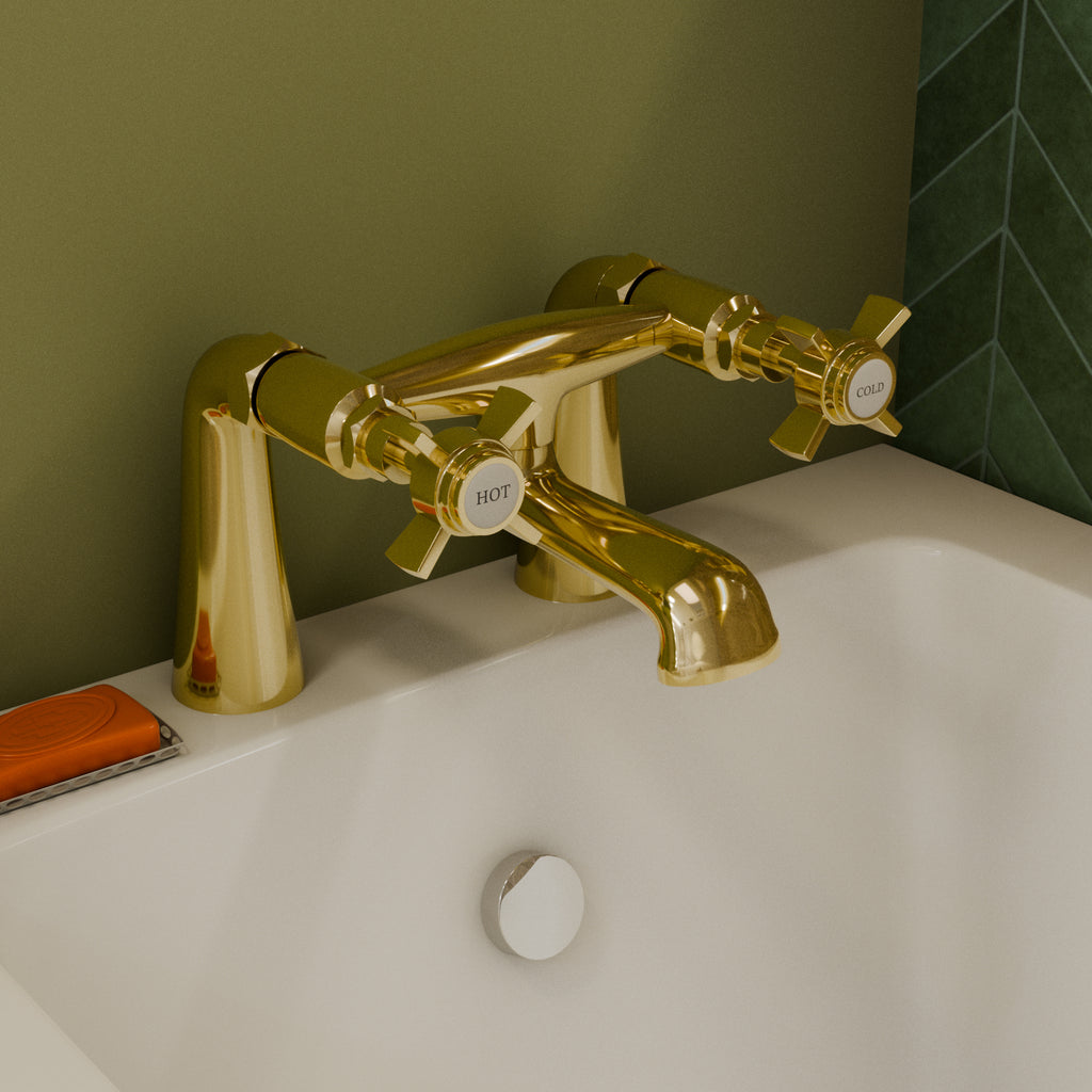 Regency Traditional Bath Filler Mixer Tap - Brushed Brass