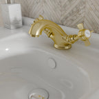 Regency Traditional Mono Basin Mixer Tap - Brushed Brass