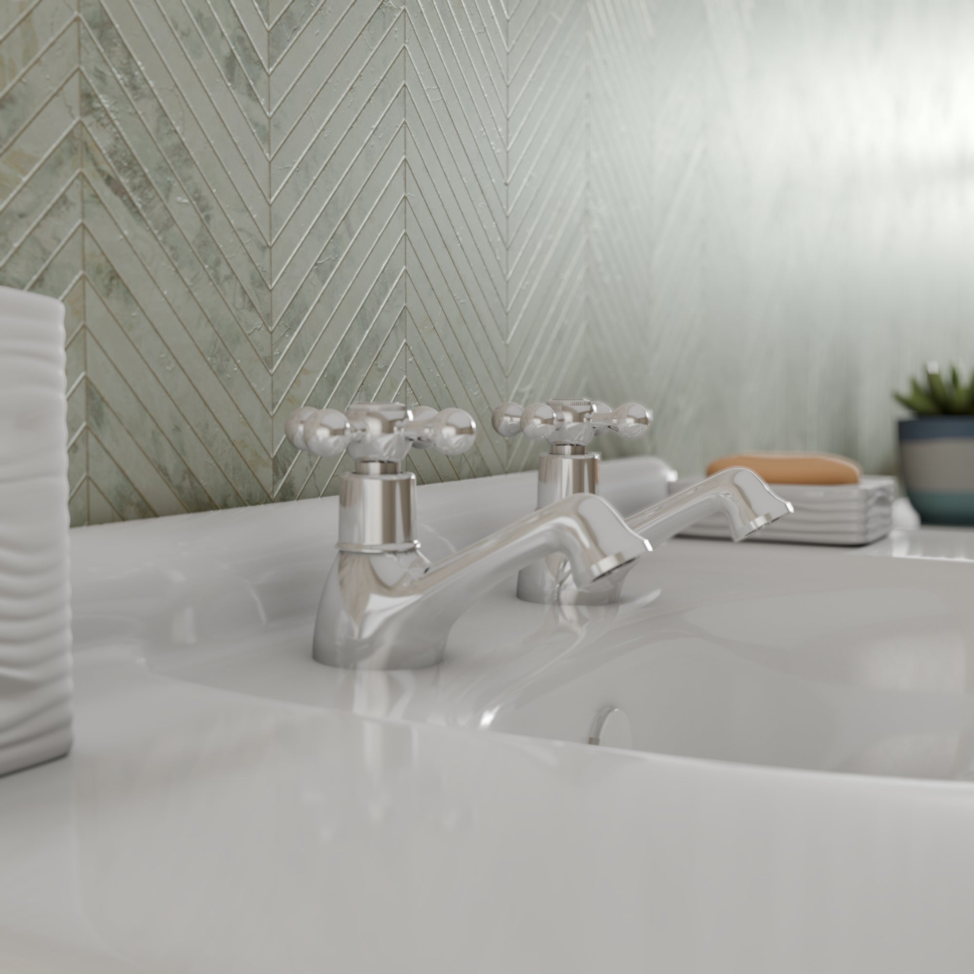 Traditional Basin taps pair