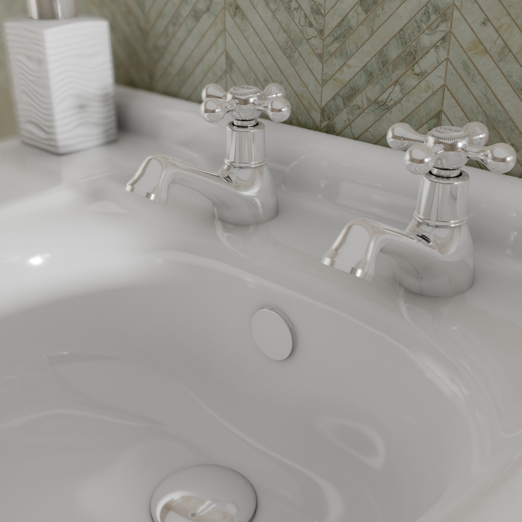 Traditional Basin taps pair