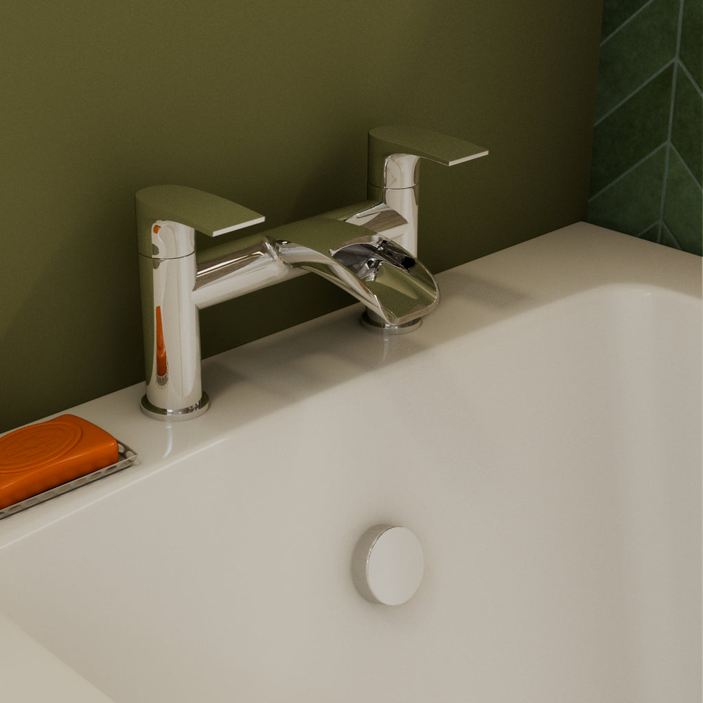 Symphony Round Waterfall Bath Filler Mixer Tap - Chrome
