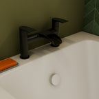 Symphony Round Waterfall Bath Filler Mixer Tap - Matt Black