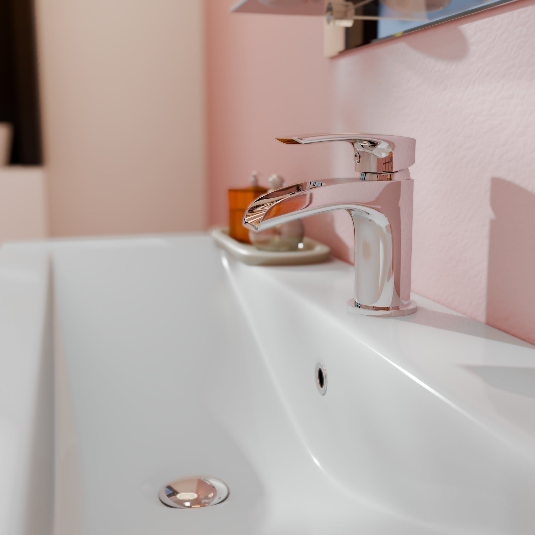 Symphony Round Waterfall Mono Basin Mixer Tap with Waste - Chrome