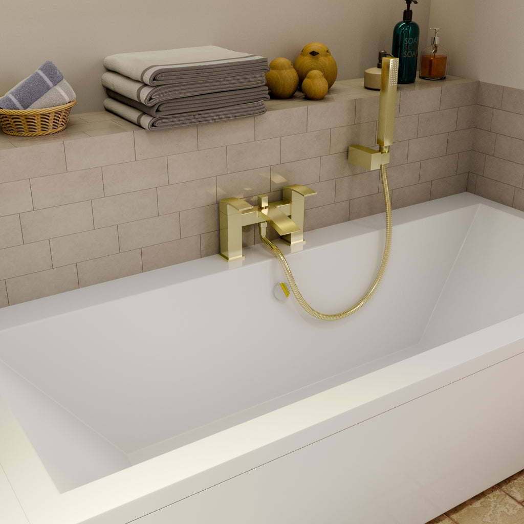 Trace Bath Shower Mixer Tap with Kit - Brushed Brass