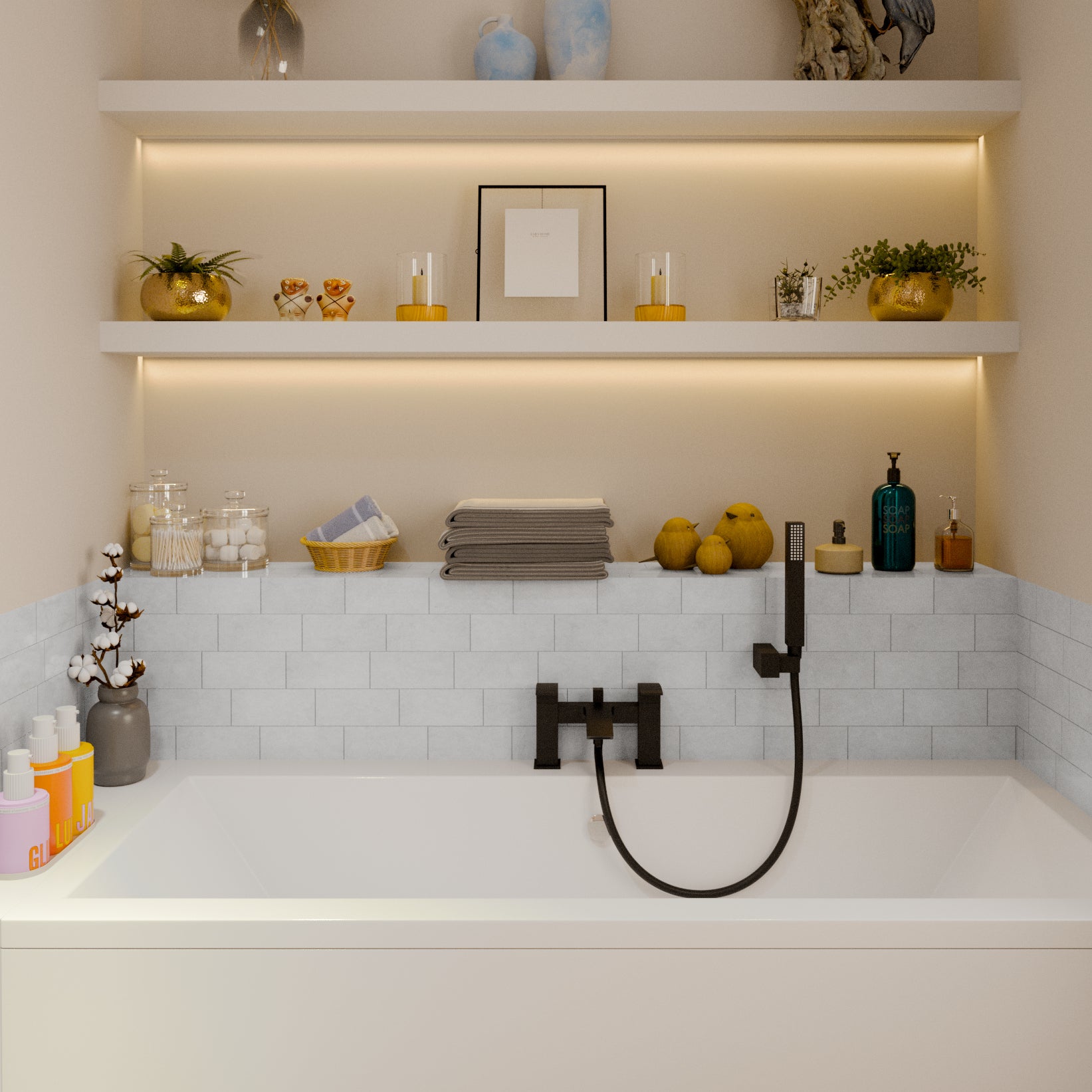 Trace Bath Shower Mixer Tap with Kit - Matt Black