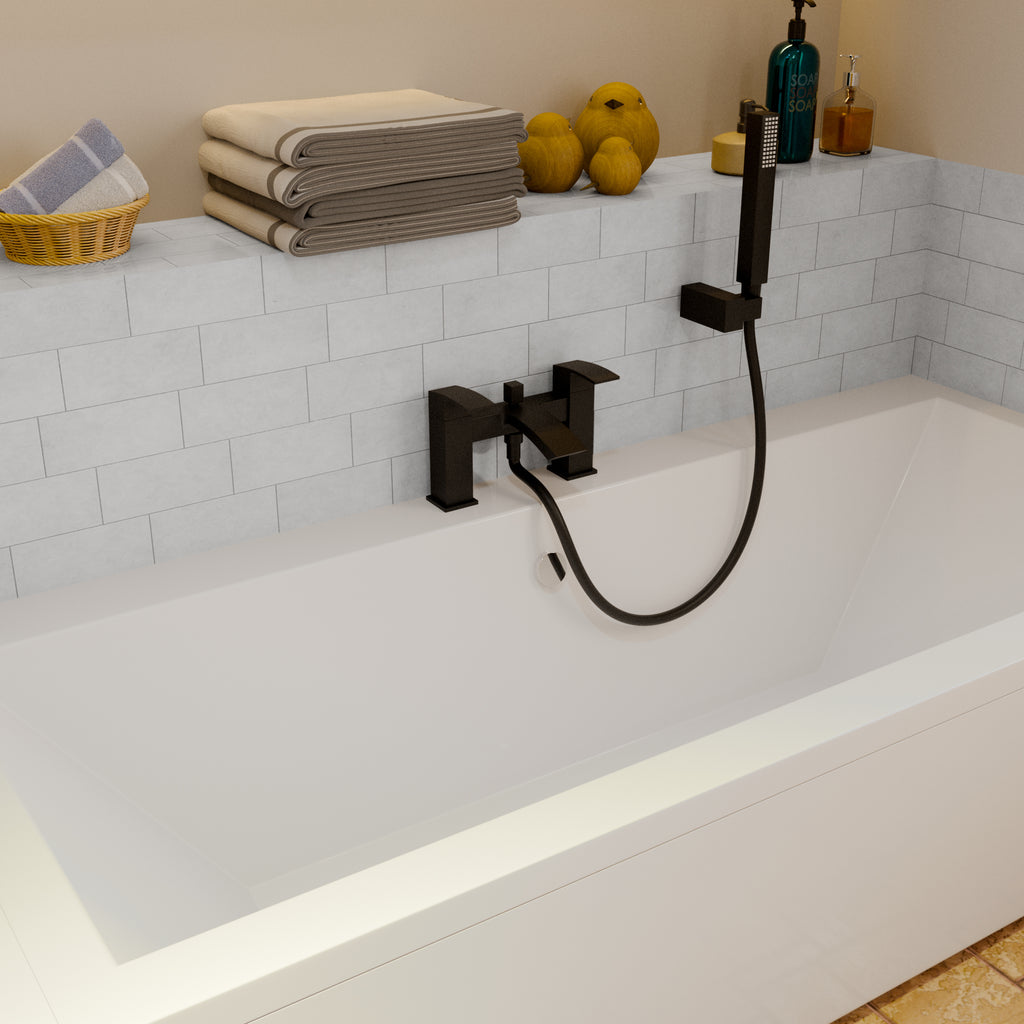 Trace Bath Shower Mixer Tap with Kit - Matt Black