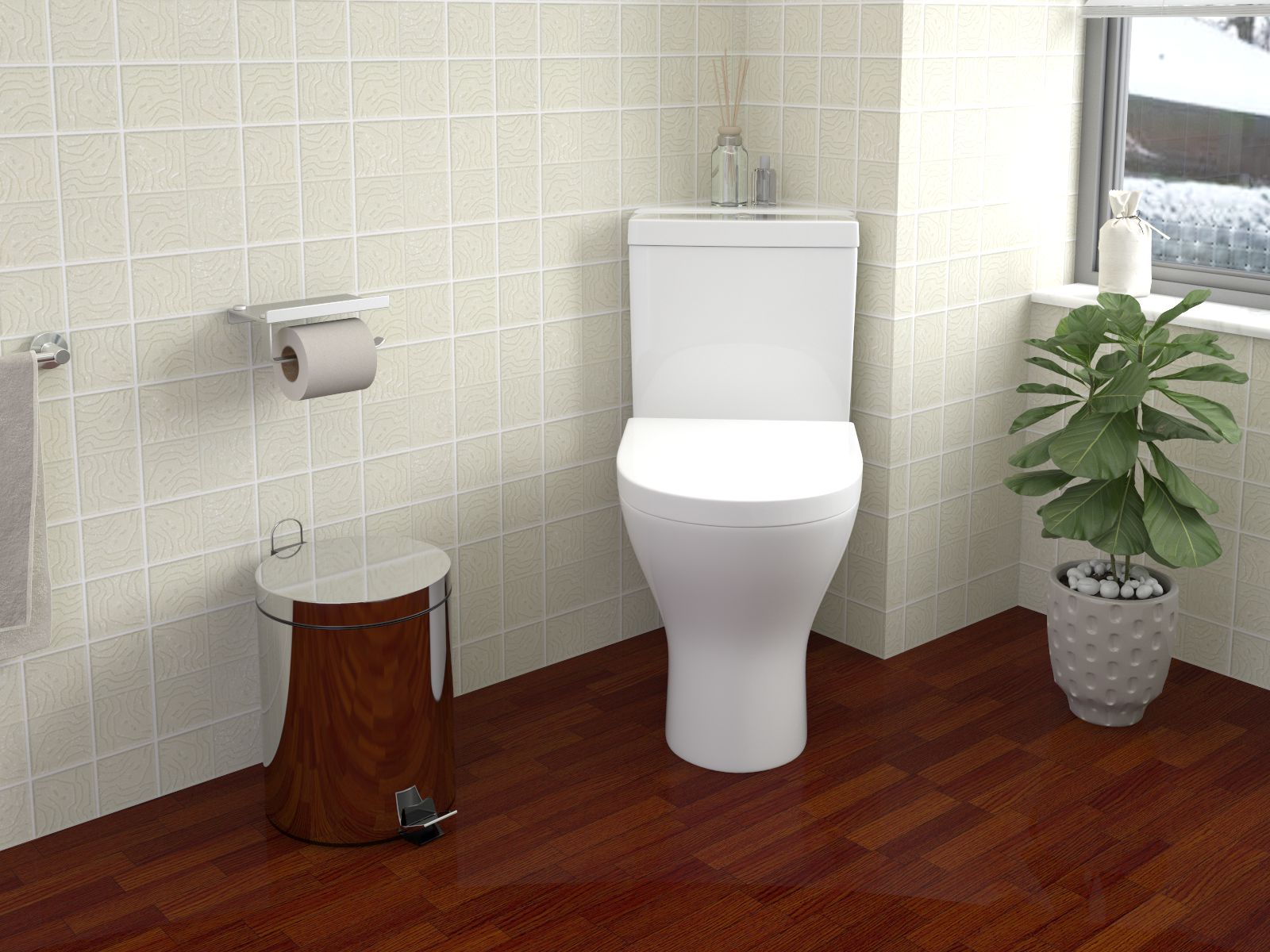 Palma CC Pan, Corner Cistern & Wrapover PP Seat