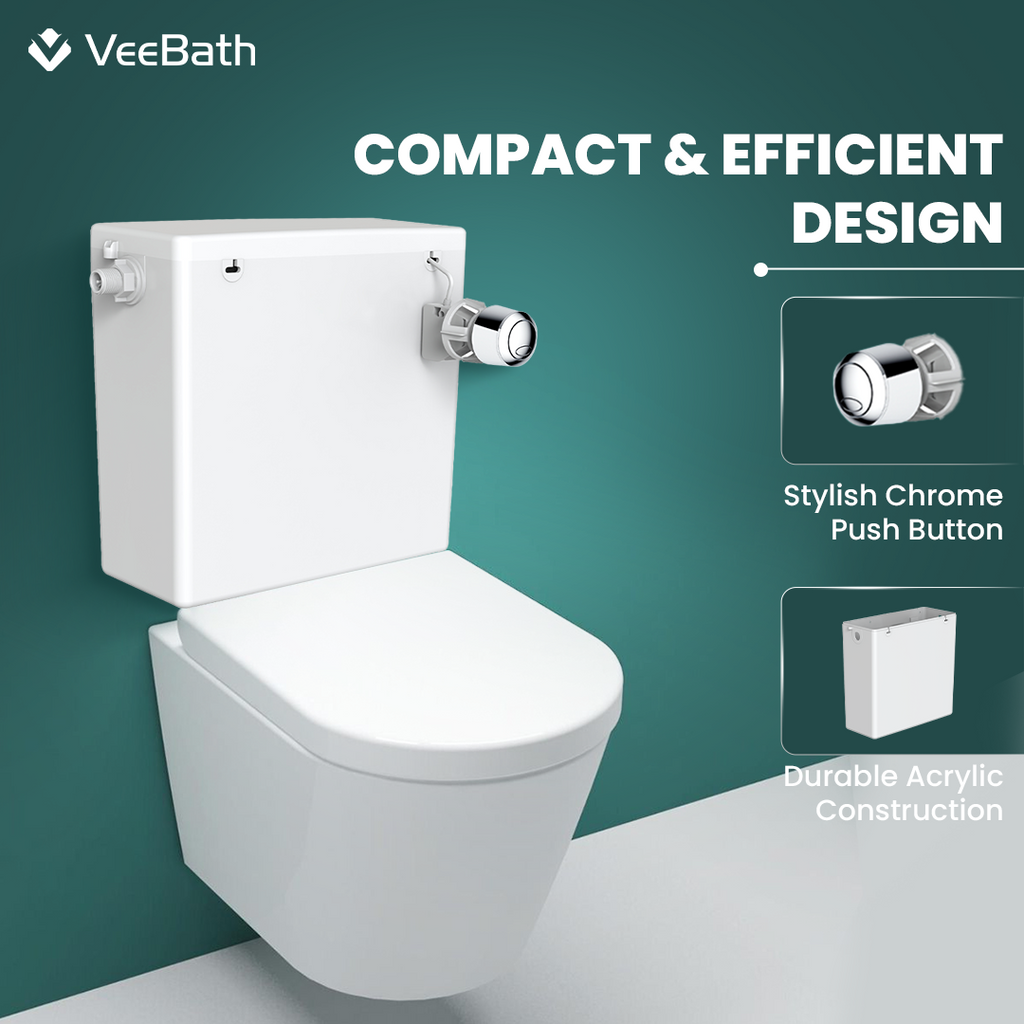 Pro Concealed Cistern with Chrome Dual Flush Push Button (WRAS Approved)