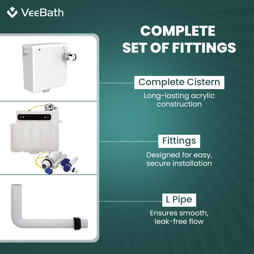 Pro Concealed Cistern with Chrome Dual Flush Push Button (WRAS Approved)