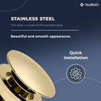 Ideal Slotted Basin Waste Full Dome - Brushed Brass