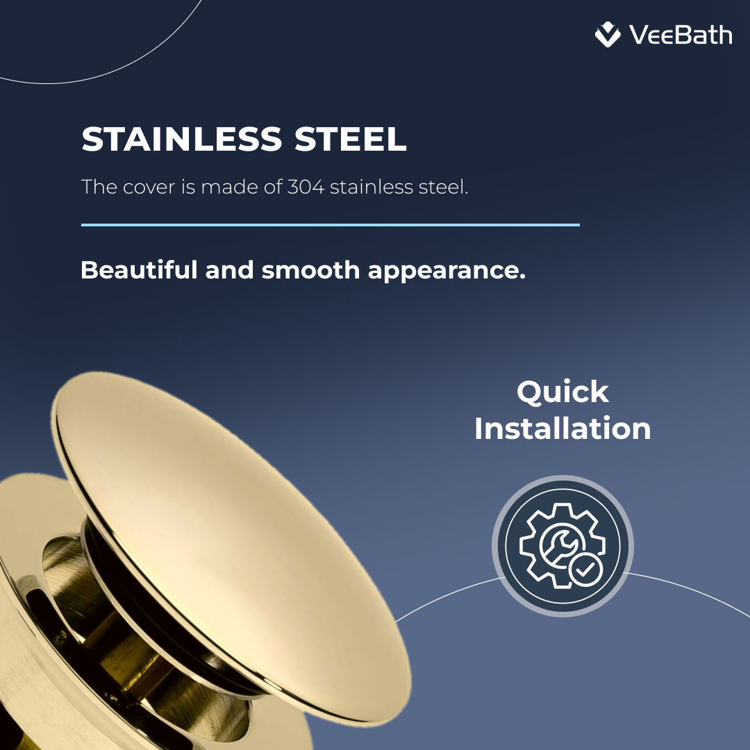 Ideal Slotted Basin Waste Full Dome - Brushed Brass