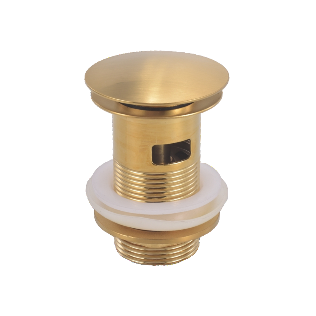 Ideal Slotted Basin Waste Full Dome - Brushed Brass