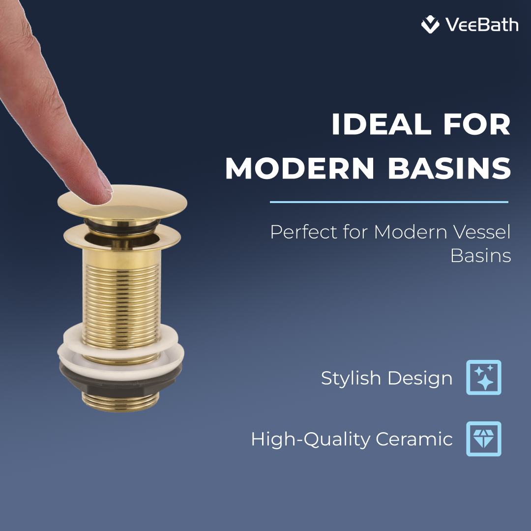 Ideal Full Dome Waste Unslotted - Brushed Brass