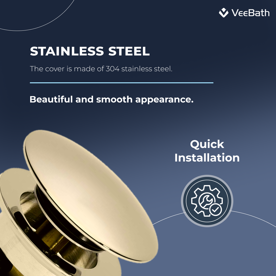 Ideal Full Dome Waste Unslotted - Brushed Brass