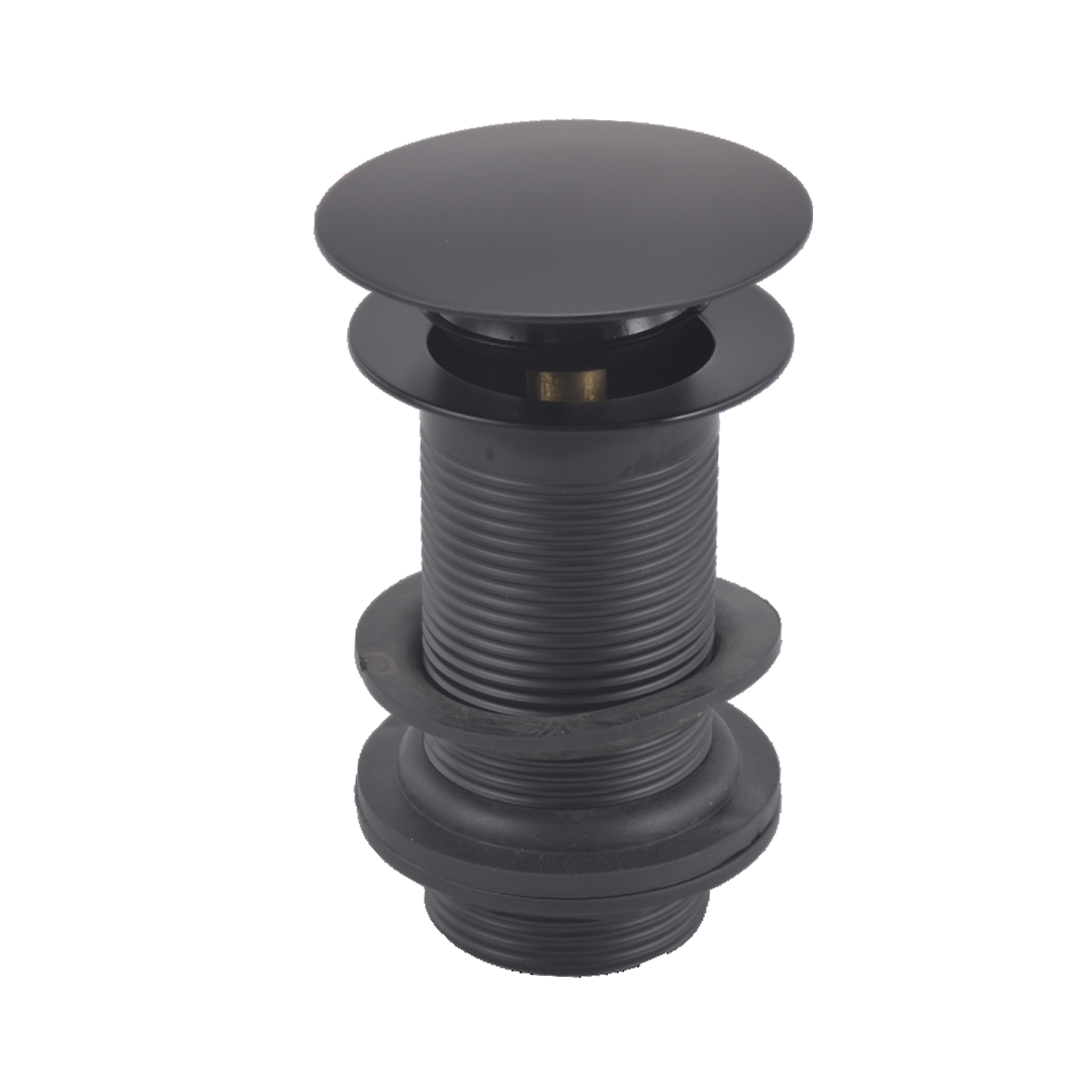 Ideal Full Dome Waste Unslotted - Matt Black