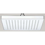 iBathUK Pluvia Fixed Rainfall Brass Shower Head, Easy Clean Chrome Swivel Joint, Modern Bathroom Accessories, 8 Inch Square