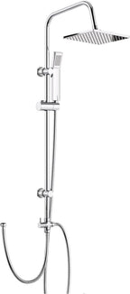iBathUK Elevex 2 Way Shower Riser Rail Kit with SS Fixed Head & Diverter Square, Stylish Shower Riser Rail,Chrome