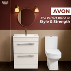 2 Piece Toilet & Basin Drawer Unit Bathroom Furniture Vanity Suite