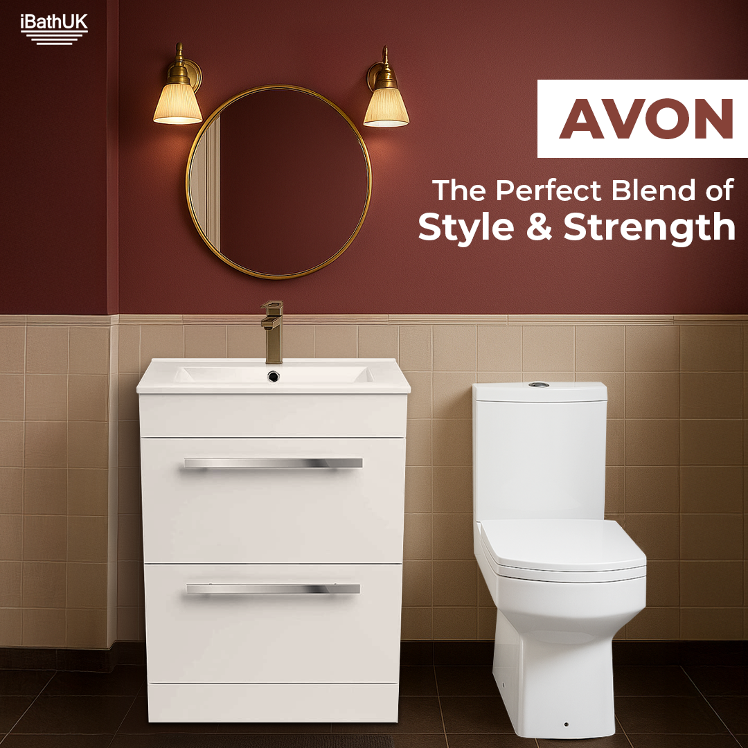 2 Piece Toilet & Basin Drawer Unit Bathroom Furniture Vanity Suite