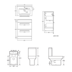 2 Piece Toilet & Basin Drawer Unit Bathroom Furniture Vanity Suite