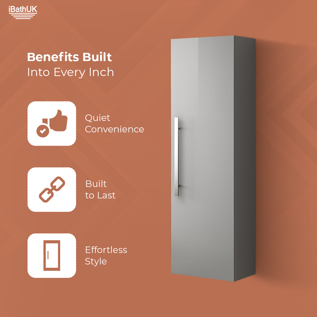 Avon 1200 Tall Cupboard Unit - Grey