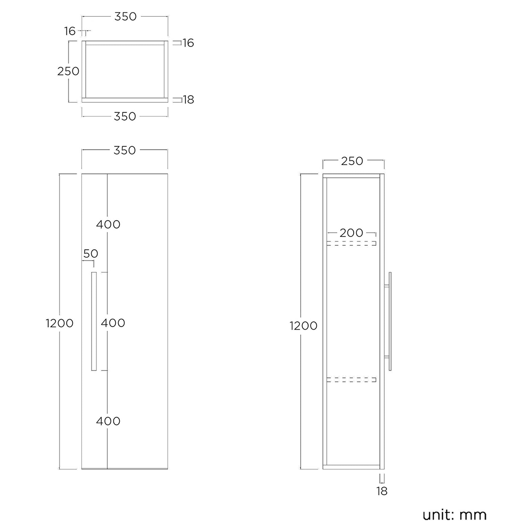 Avon 1200 Tall Cupboard Unit - Grey