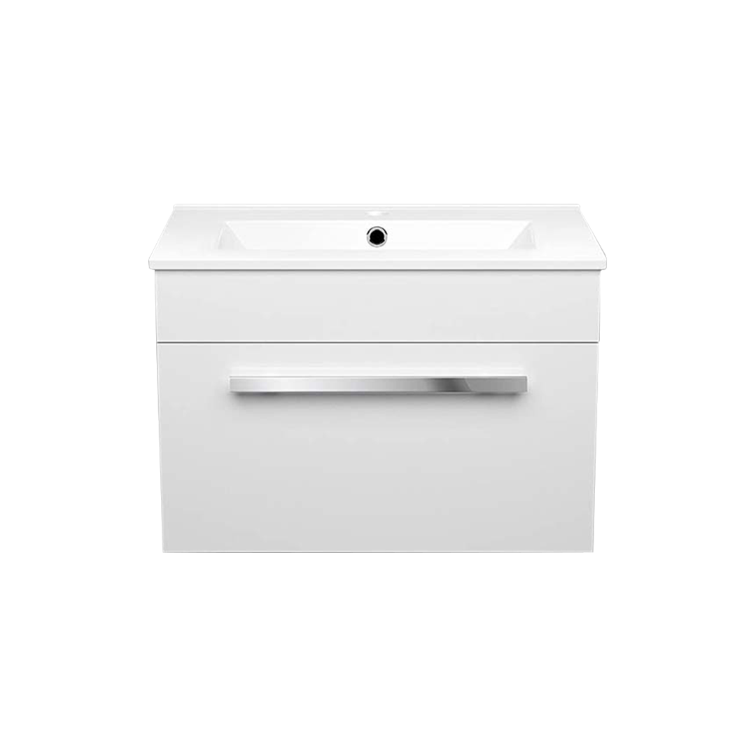 AVON 600 WALL HUNG BASIN CABINET W/1 DRAW HG GREY & SLIM BASIN