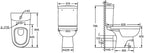 Modern Bathroom Slimline Close Coupled Comfort Height D Shaped Pan Toilet with Cistern Short Seat WC Push Button Flush White - Sleek